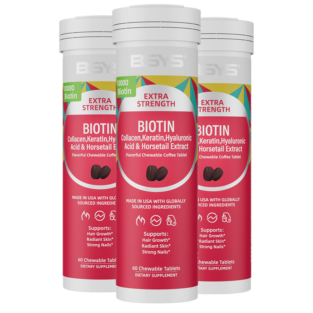 BSYS Coffee-flavored Biotin Chews Hair That Grows Nails That Shine These Tasty Supplements Taste Like Your Favorite Brew No Chalky Mess Just Glow From The Inside Out HairGoals CoffeeLo