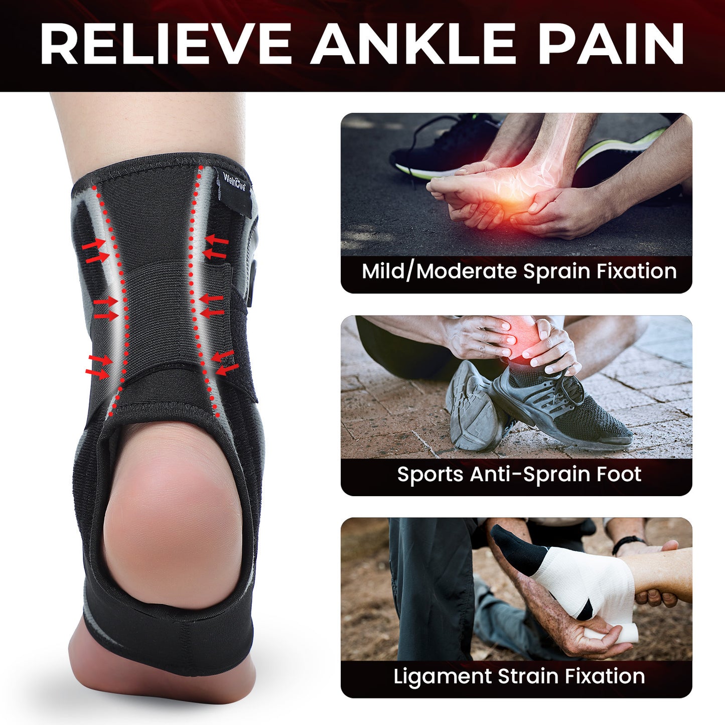 Ankle Fixed Brace Sprain Pulled Hamstring Rehabilitation Protective Gear