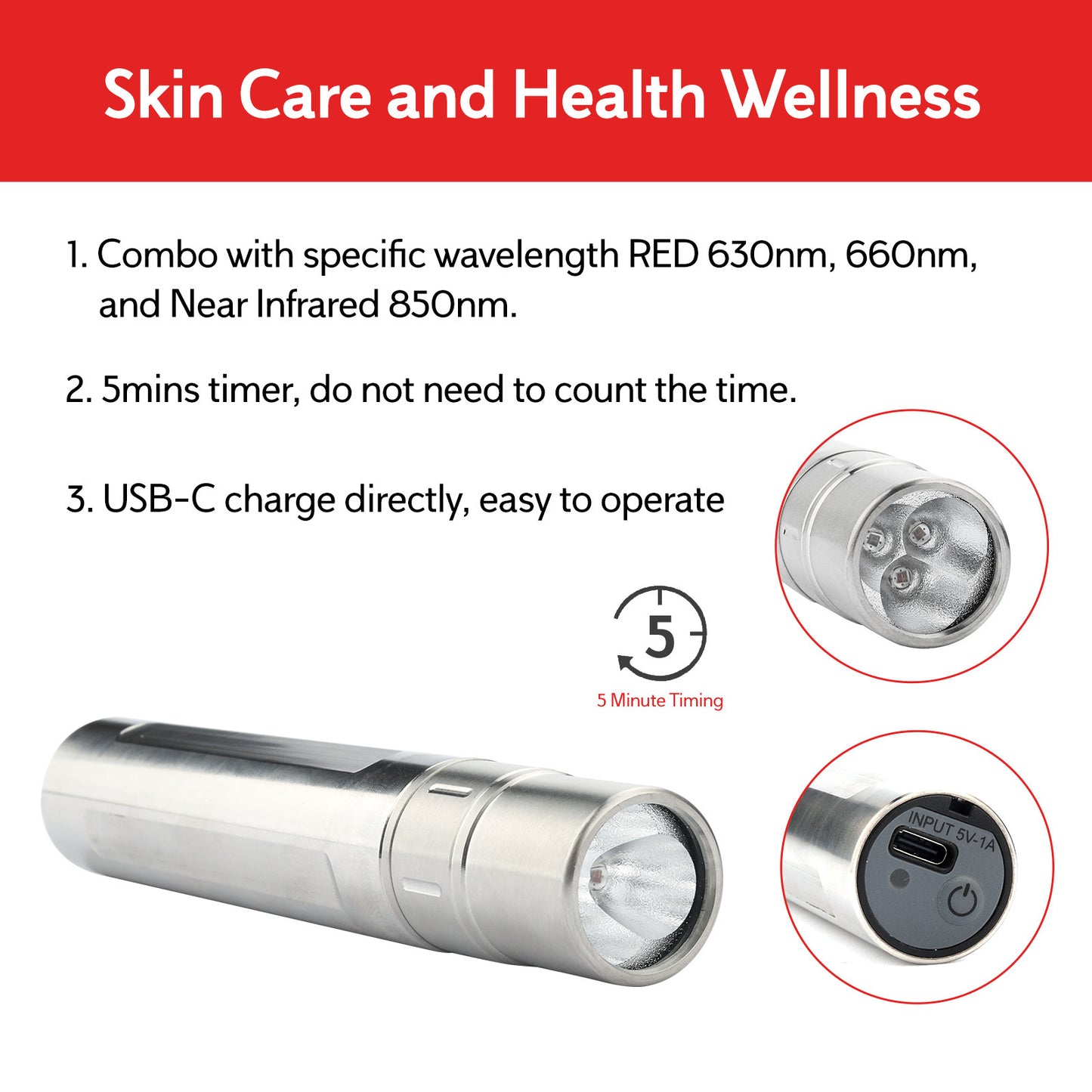 Timer Physical Therapy Flashlight FCC CE FDA