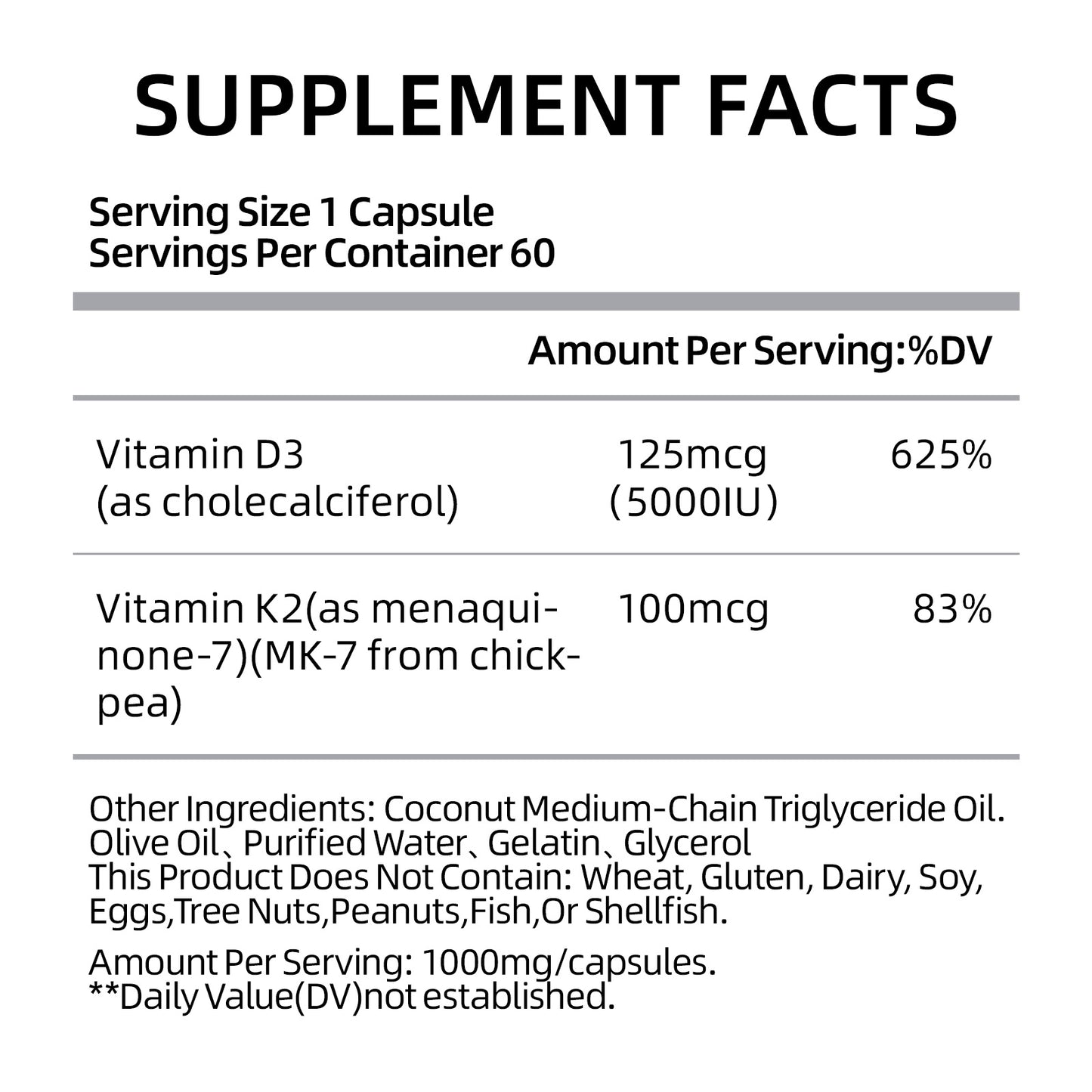Vitamin D3 K2 Capsules