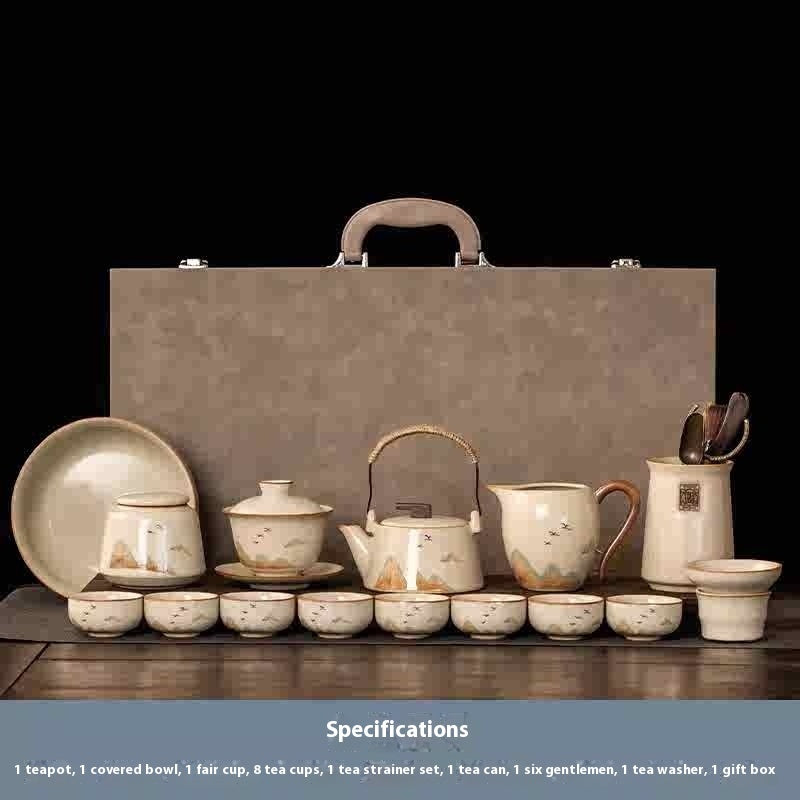 Beige Ru Ware Xi Shi Pot Kung Fu Tea Set