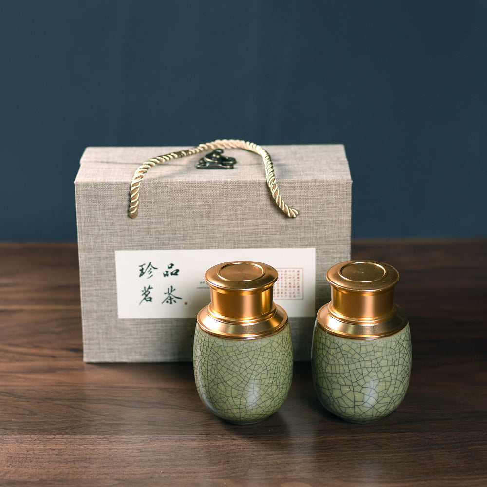 Ceramic Tea Pot Empty Can Black Tea Green