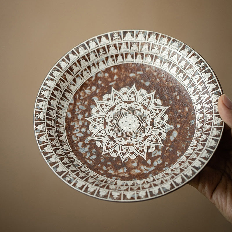 Dunhuang Wanfo Pot Tray Ceramic Tea Set