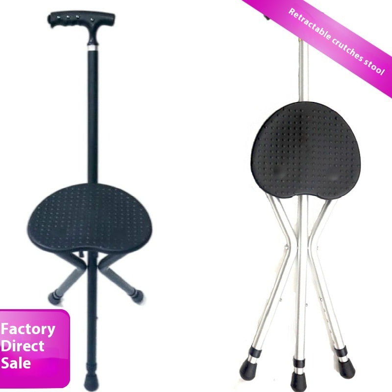 Aluminum Alloy Crutch Stool Tripod For Elderly Rehabilitation