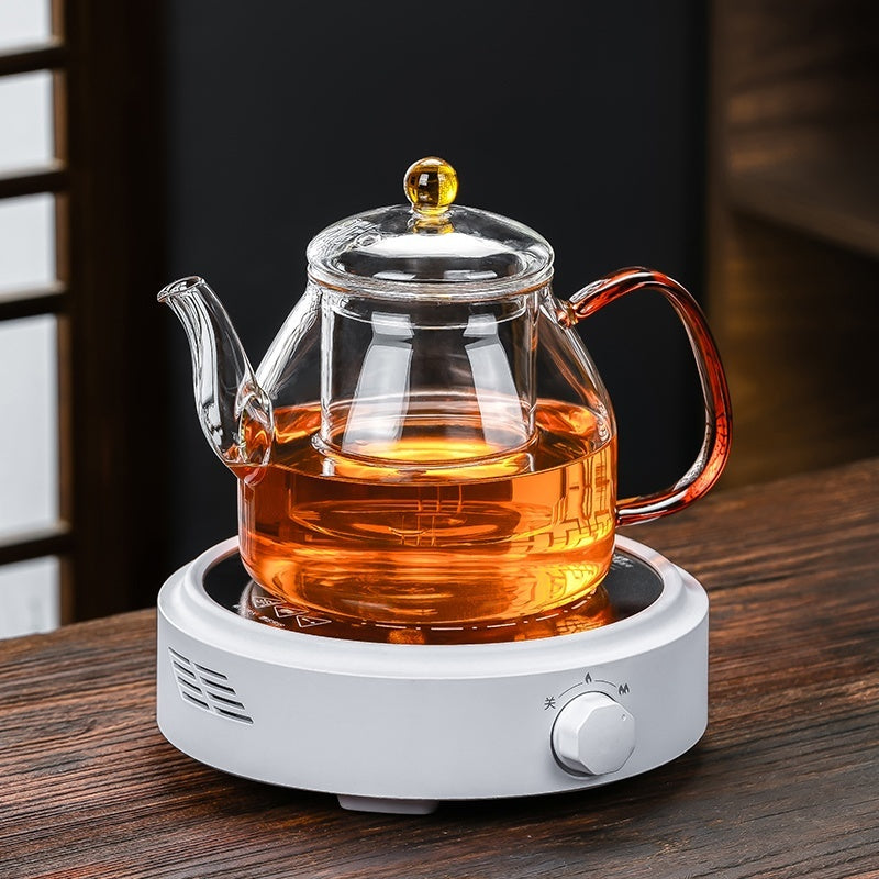 Glass Tea Steaming Pot Household High Temperature Resistant Thickened Steam Tea Kettle Electric Ceramic Stove Tea Cooker
