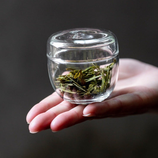 Chinese Mini Borosilicate Glass Tea Storage Pot