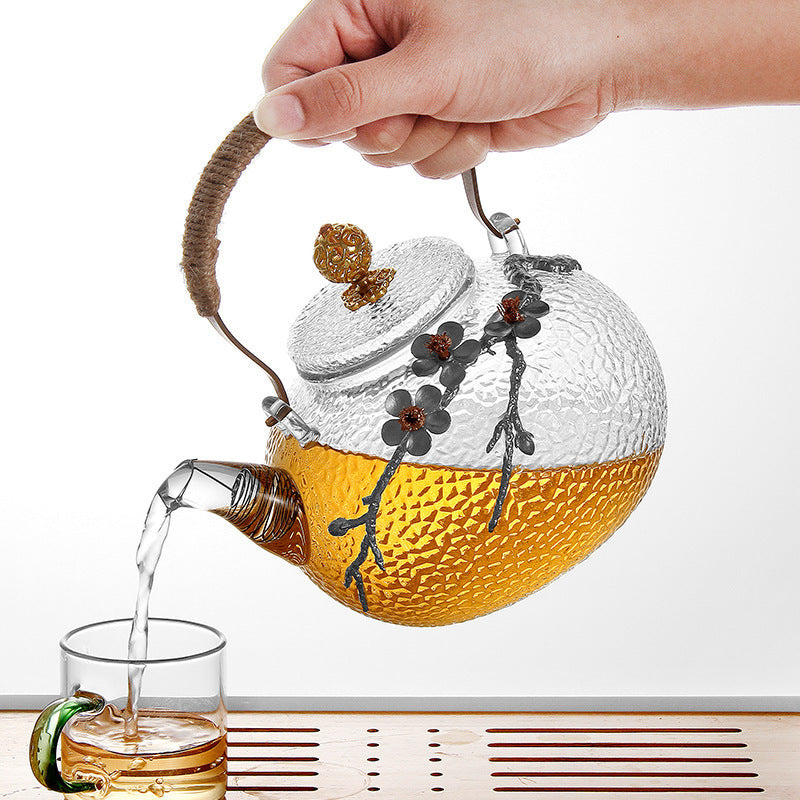 Hammer Pattern Brocade Flower Tea Pot Fruit Tea Pot Household Water Pot