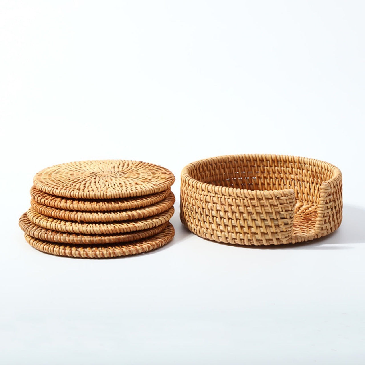 Woven Vietnamese Rattan Coaster, Bamboo Tea Mat, Table Mat, Potholder, Teacup Pot Mat, Placemat, Tea Ceremony Tea Set