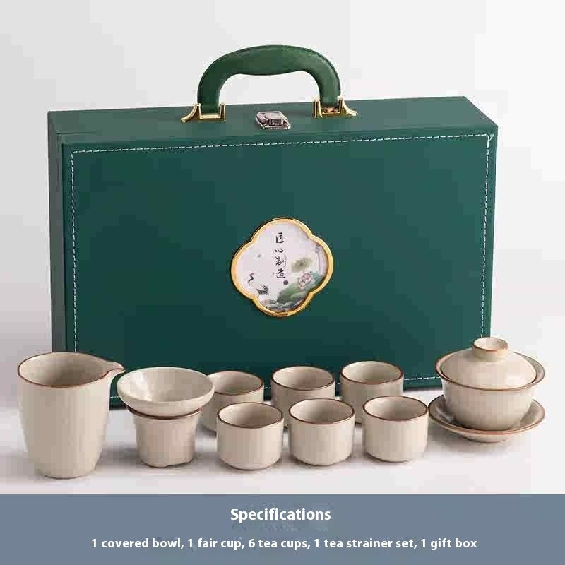 Beige Ru Ware Xi Shi Pot Kung Fu Tea Set