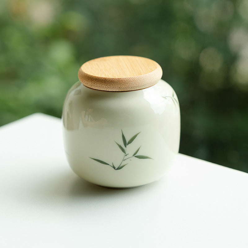 Pure Hand Drawing Bamboo Ceramic Tea Pot Household