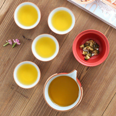 One pot and four cups convenient travel tea set