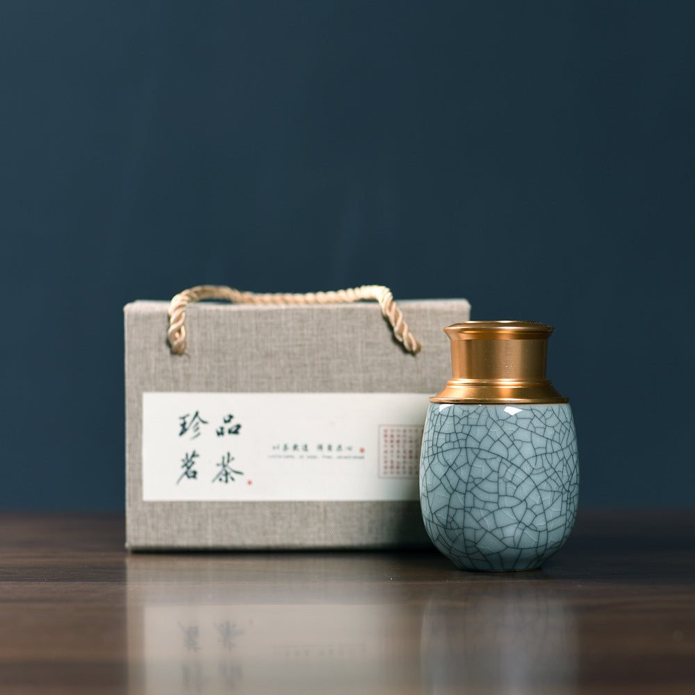 Ceramic Tea Pot Empty Can Black Tea Green