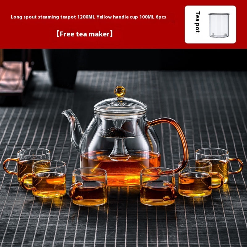 Glass Tea Steaming Pot Household High Temperature Resistant Thickened Steam Tea Kettle Electric Ceramic Stove Tea Cooker