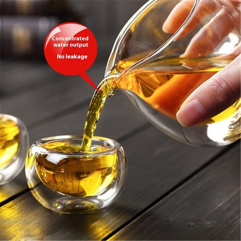Double Layer Glass Cup Tea Serving Pot Fair Mug