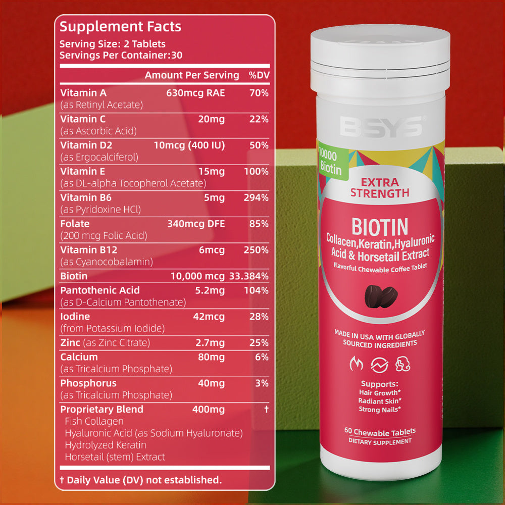 BSYS Coffee-flavored Biotin Chews Hair That Grows  Nails That Shine These Tasty Supplements Taste Like Your Favorite Brew No Chalky Mess Just Glow From The Inside Out HairGoals  CoffeeLo