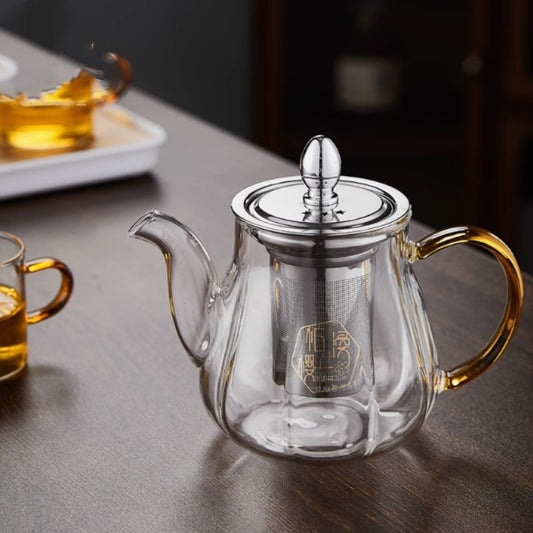 Pumpkin Pot Glass Heat-resistant Flowering Tea Pot Stainless Steel Filter