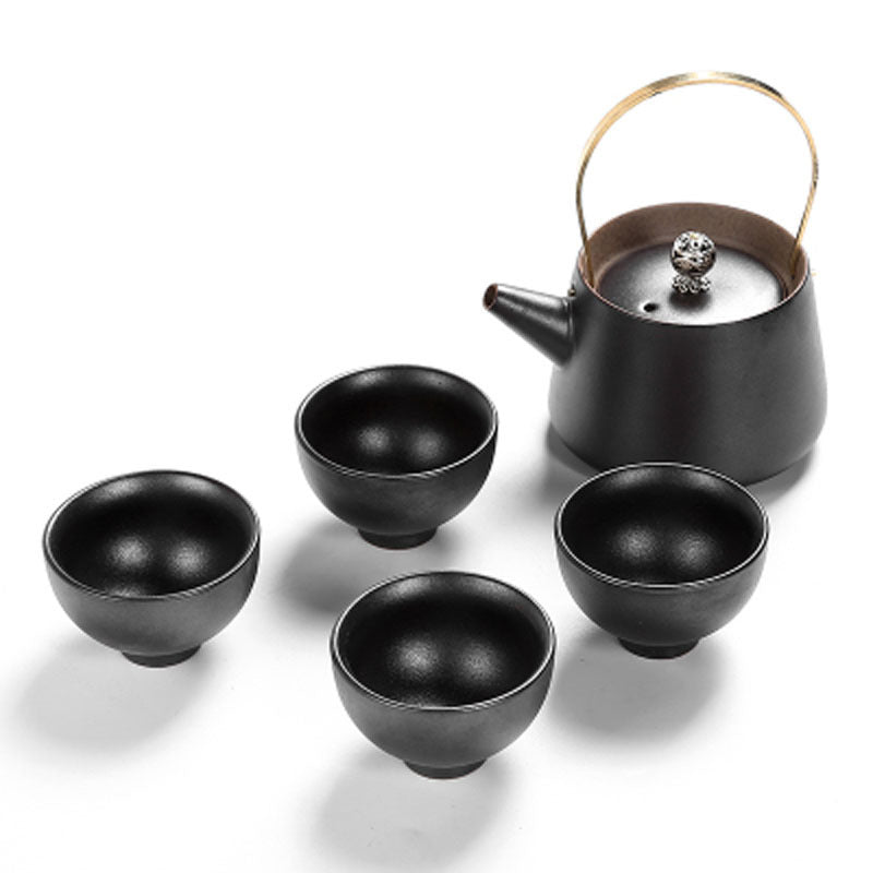 Tea Set Japanese Style Stoneware Tea Cup And Pot Small Set
