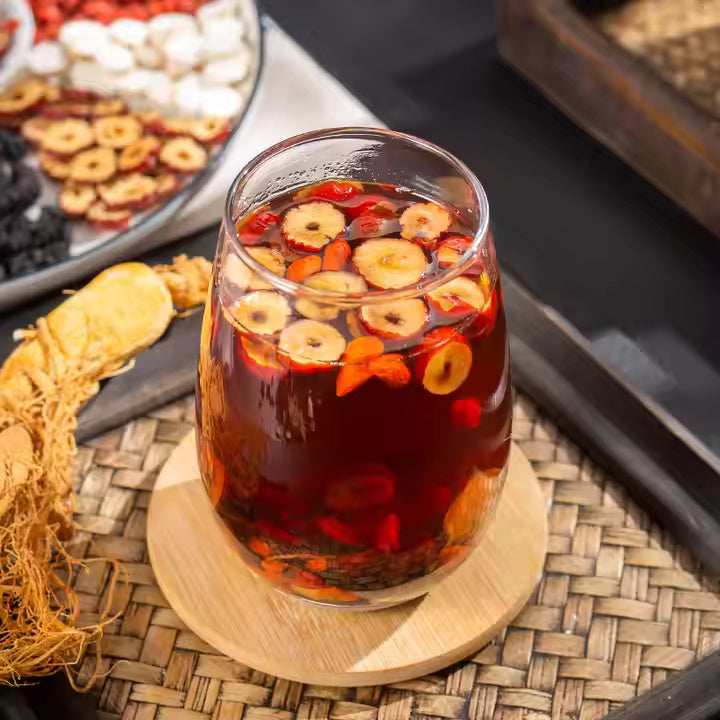 Wolfberry Herbal Tea, Kidney Tea Formula, Ginseng Six Treasure Tea, Liver And Kidney Support Tea, Pure Chinese Herbal Medicine Five Treasures Tea 1box 20 Pcs