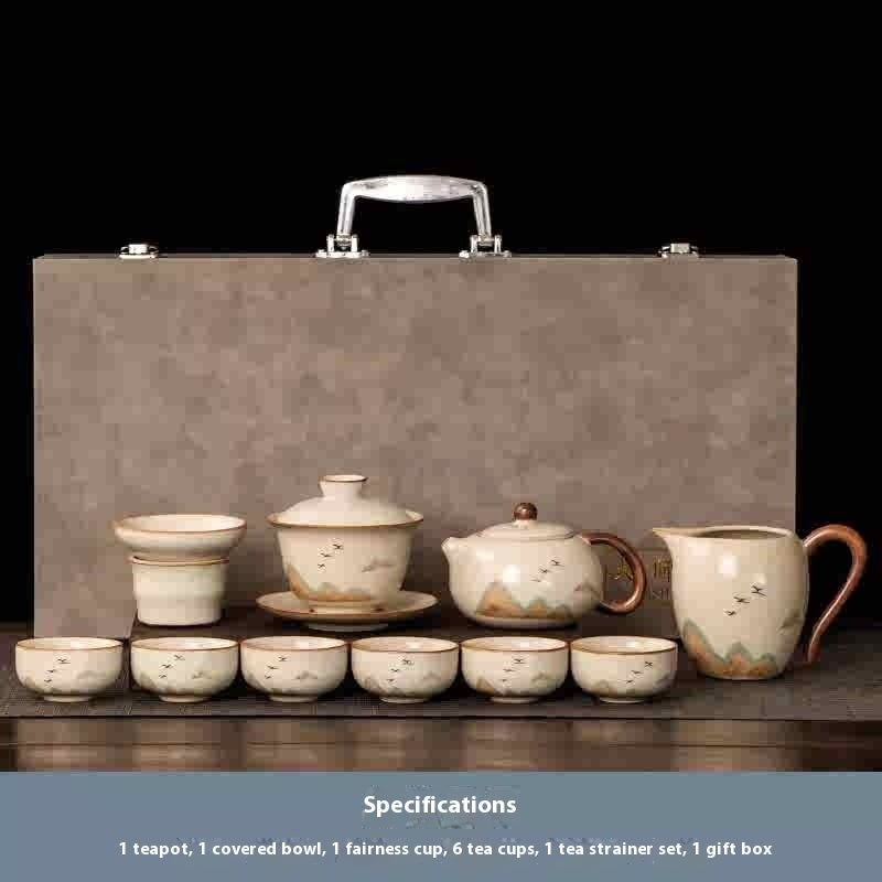 Beige Ru Ware Xi Shi Pot Kung Fu Tea Set