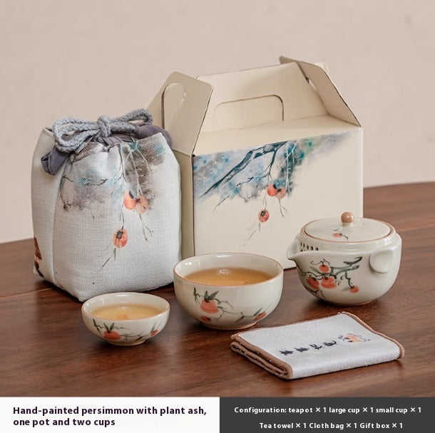 One Pot And Two Cups Outdoor Tea Brewing Travel Portable Kung Fu Tea Set