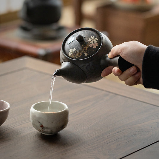 Spherical Filter Side Handle Tea Pot