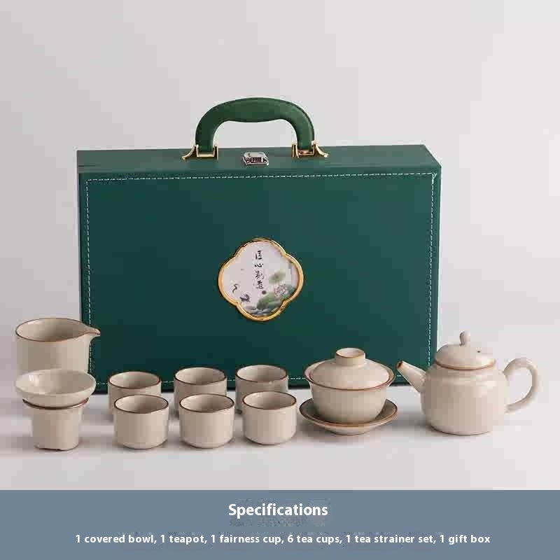 Beige Ru Ware Xi Shi Pot Kung Fu Tea Set