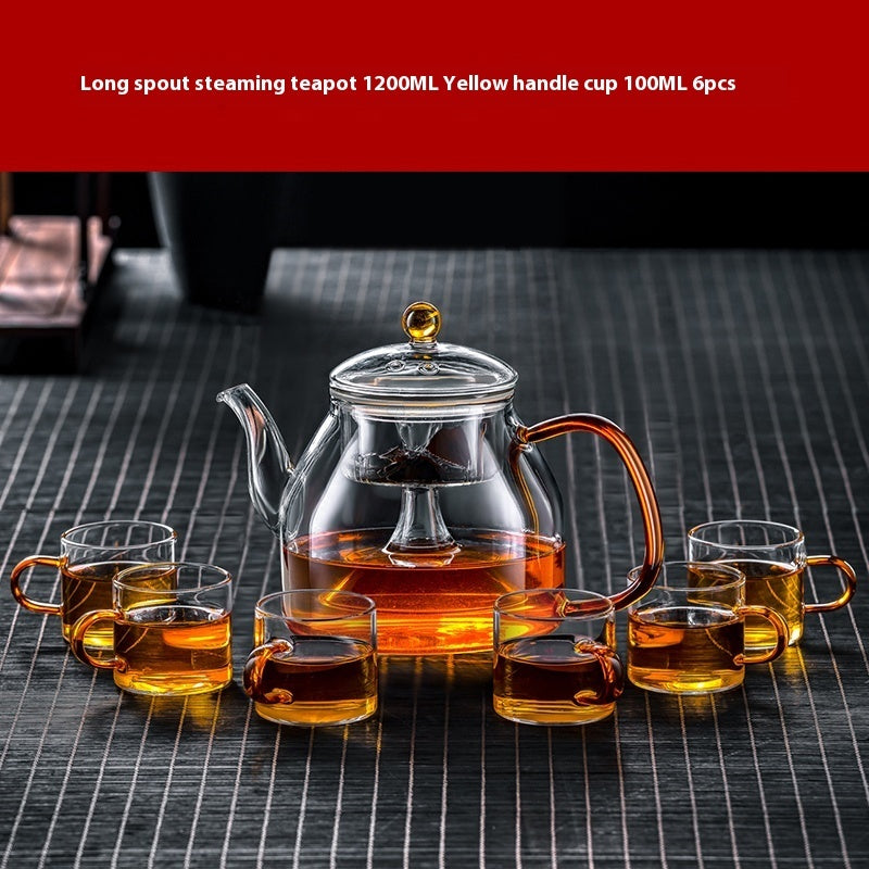 Glass Tea Steaming Pot Household High Temperature Resistant Thickened Steam Tea Kettle Electric Ceramic Stove Tea Cooker