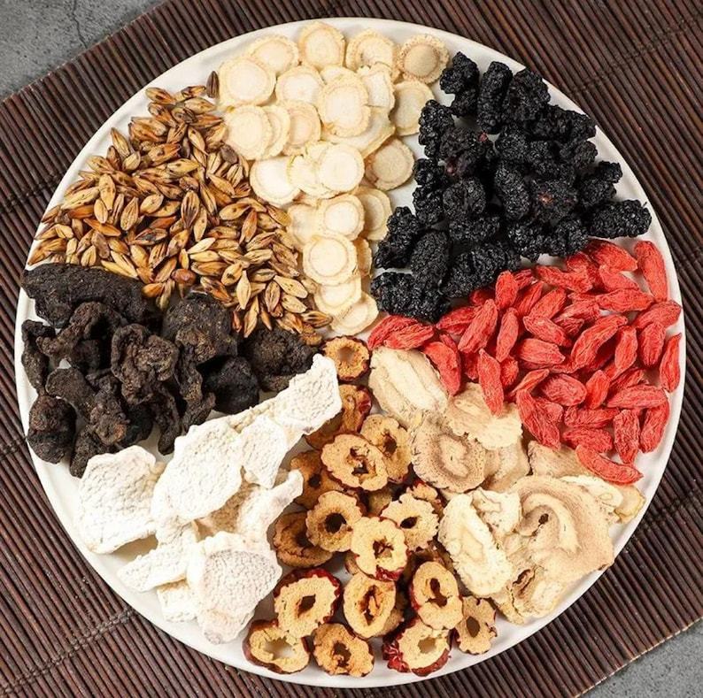 Wolfberry Herbal Tea, Kidney Tea Formula, Ginseng Six Treasure Tea, Liver And Kidney Support Tea, Pure Chinese Herbal Medicine Five Treasures Tea 1box 20 Pcs