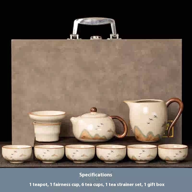 Beige Ru Ware Xi Shi Pot Kung Fu Tea Set