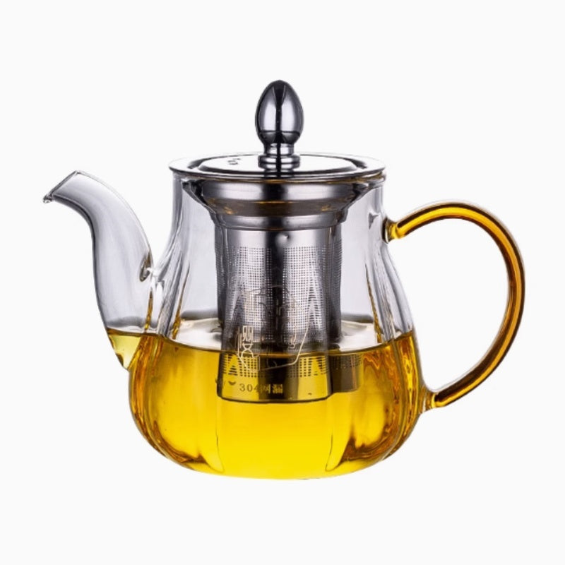 Pumpkin Pot Glass Heat-resistant Flowering Tea Pot Stainless Steel Filter