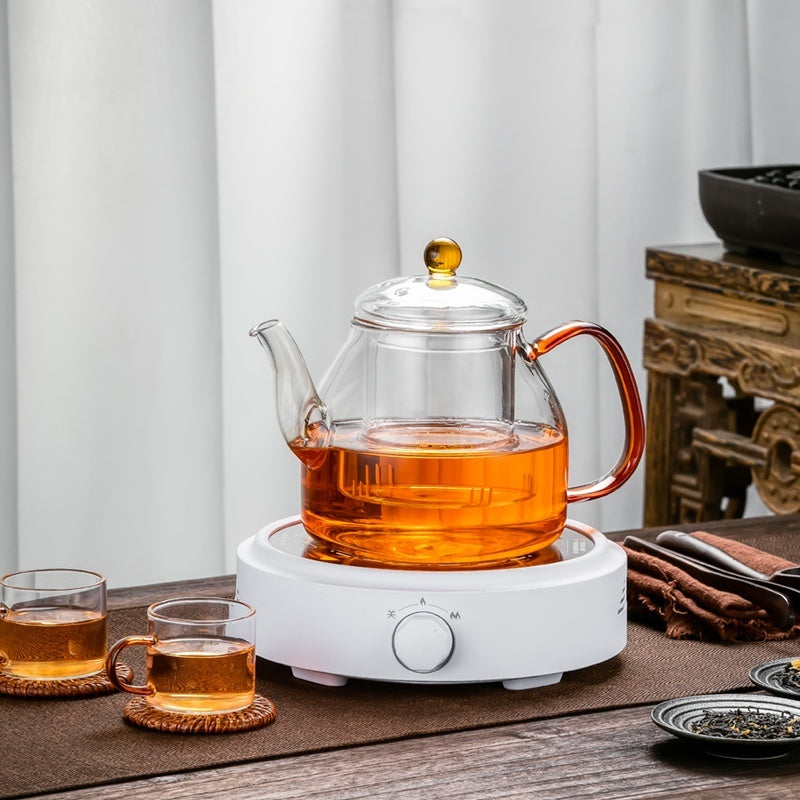 Glass Tea Steaming Pot Household High Temperature Resistant Thickened Steam Tea Kettle Electric Ceramic Stove Tea Cooker