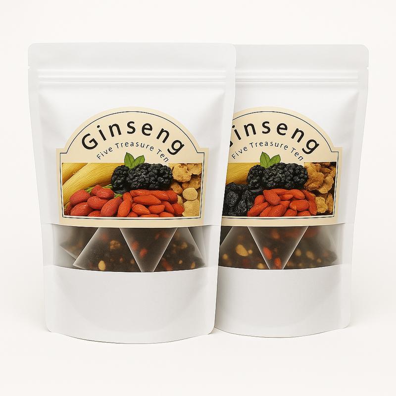 Kidney Tea Formula Ginseng Six Treasure Tea - Natural Chinese Traditional Herbal Ginseng Five Treasures Kidney Detox Cleanse Teabag For Men Women 20 Bags Per Pack