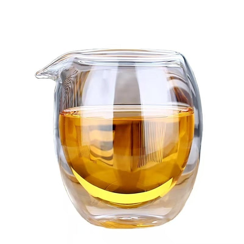 Double Layer Glass Cup Tea Serving Pot Fair Mug