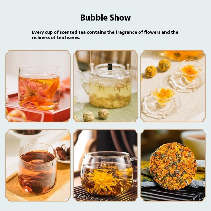 Chrysanthemum Jasmine Flower Danfeng Peony Flower Combination Flower And Fruit Tea Gift Box