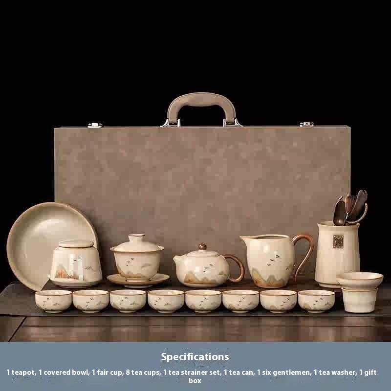 Beige Ru Ware Xi Shi Pot Kung Fu Tea Set