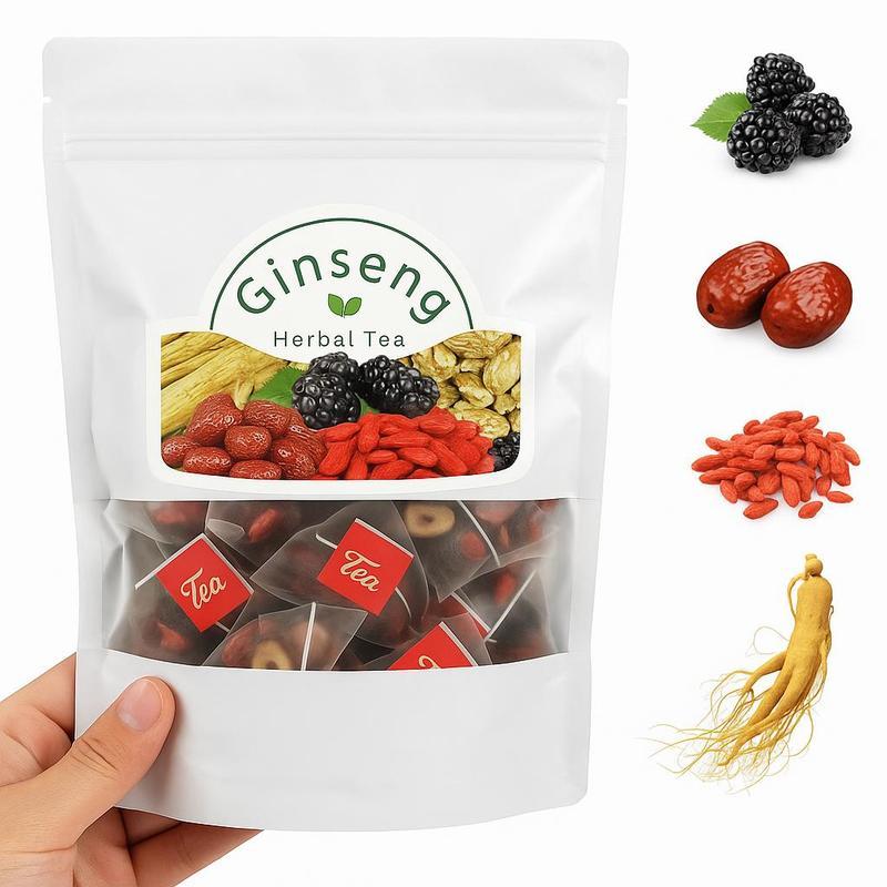 Ginseng Seven Treasures Tea Kidney Tea,  Traditional Chinese Herbal Tea, Natural Organic Kidney Cleanse Detox Tea For Women & Men, 7 Precious Ingredients Formula