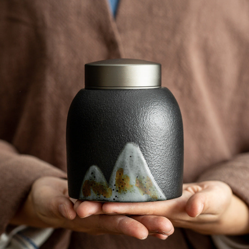 Household Simple Chinese Ink Style Sealed Tea Pot