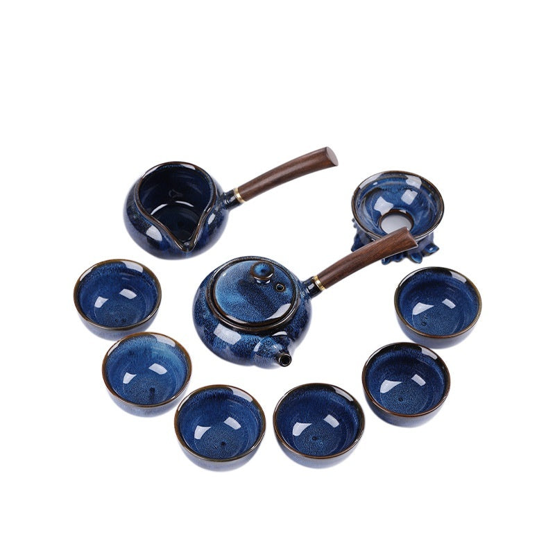 Minimalist Household Kiln Transformation Wooden Handle Tea Pot Set