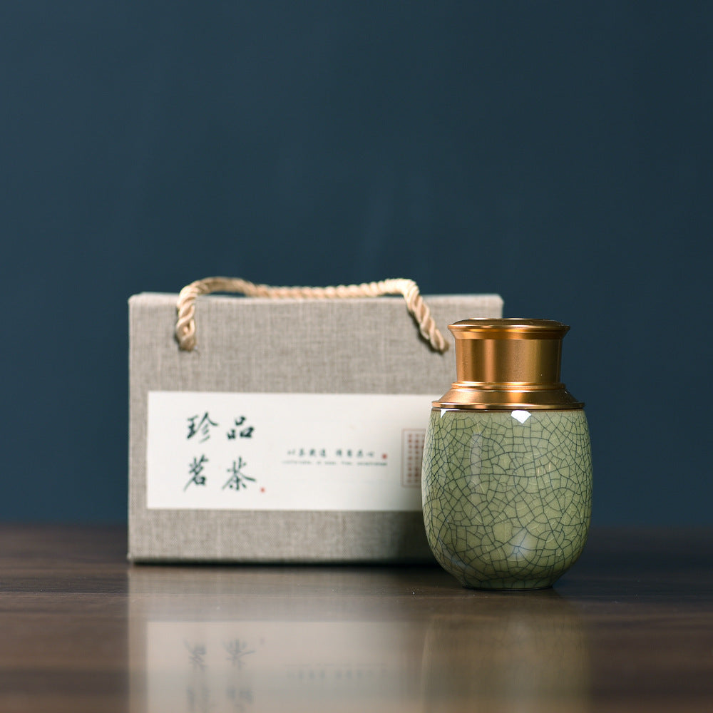 Ceramic Tea Pot Empty Can Black Tea Green