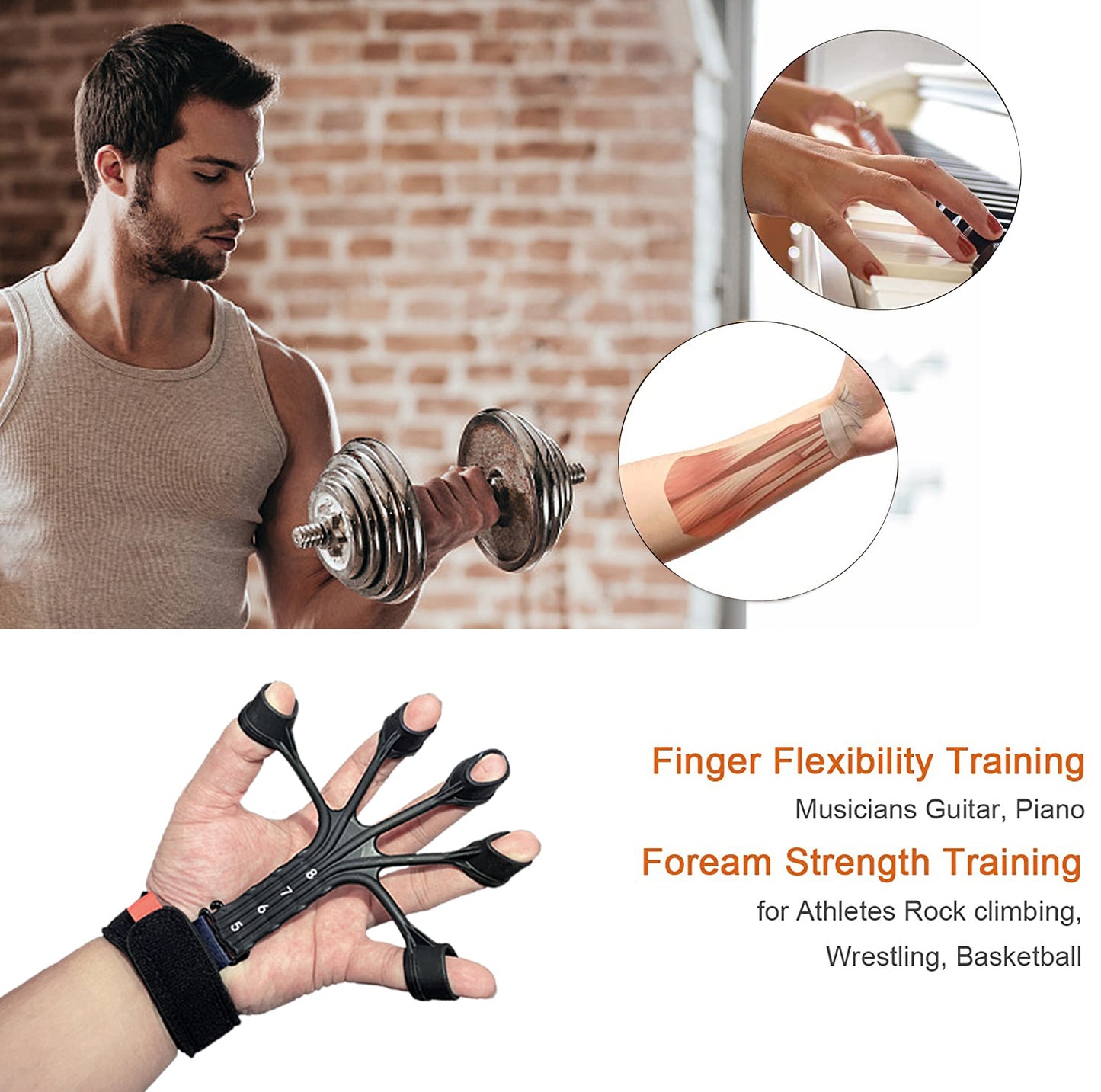 Silicone Finger Flexion And Extension Trainer Rehabilitation Abdominal Tensor