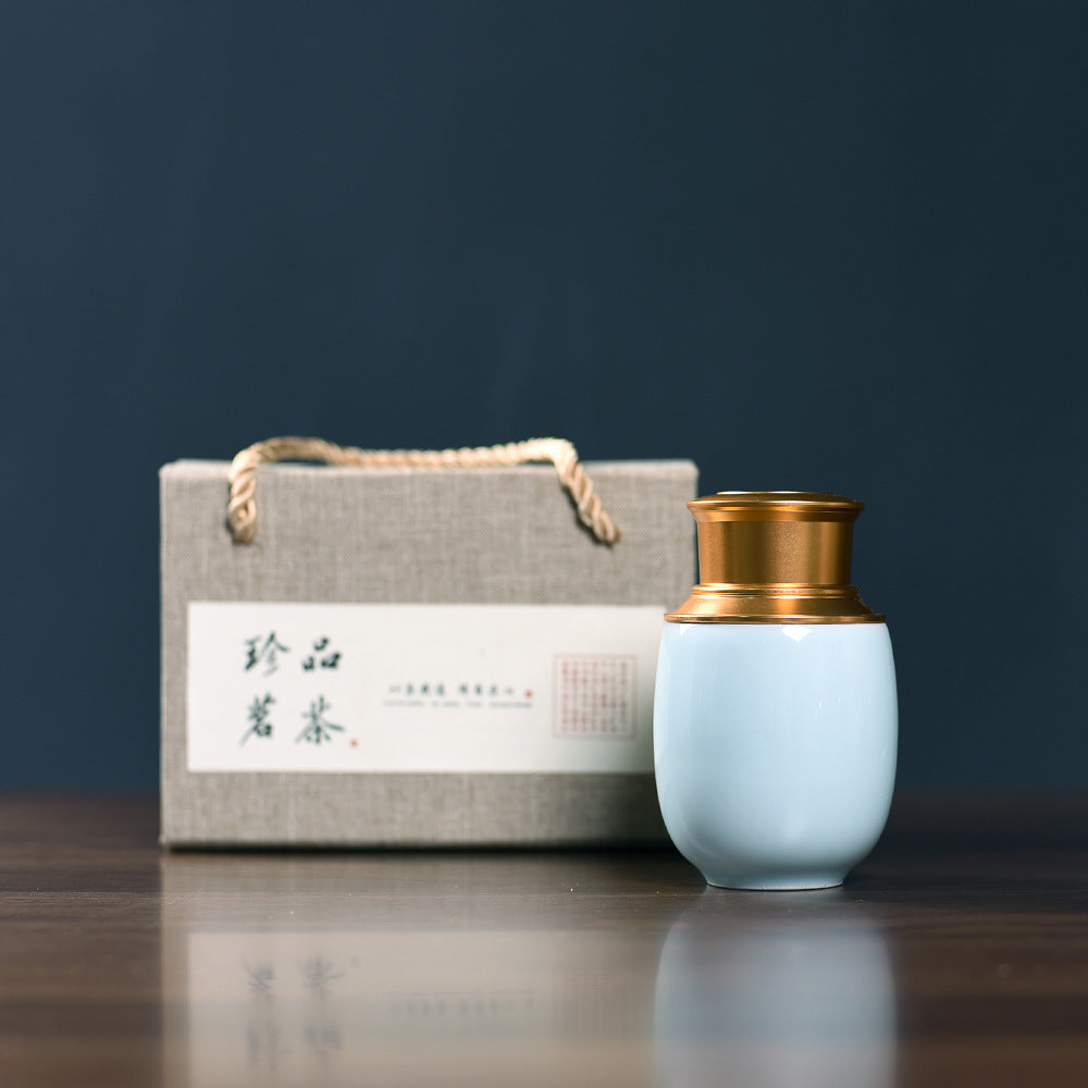 Ceramic Tea Pot Empty Can Black Tea Green