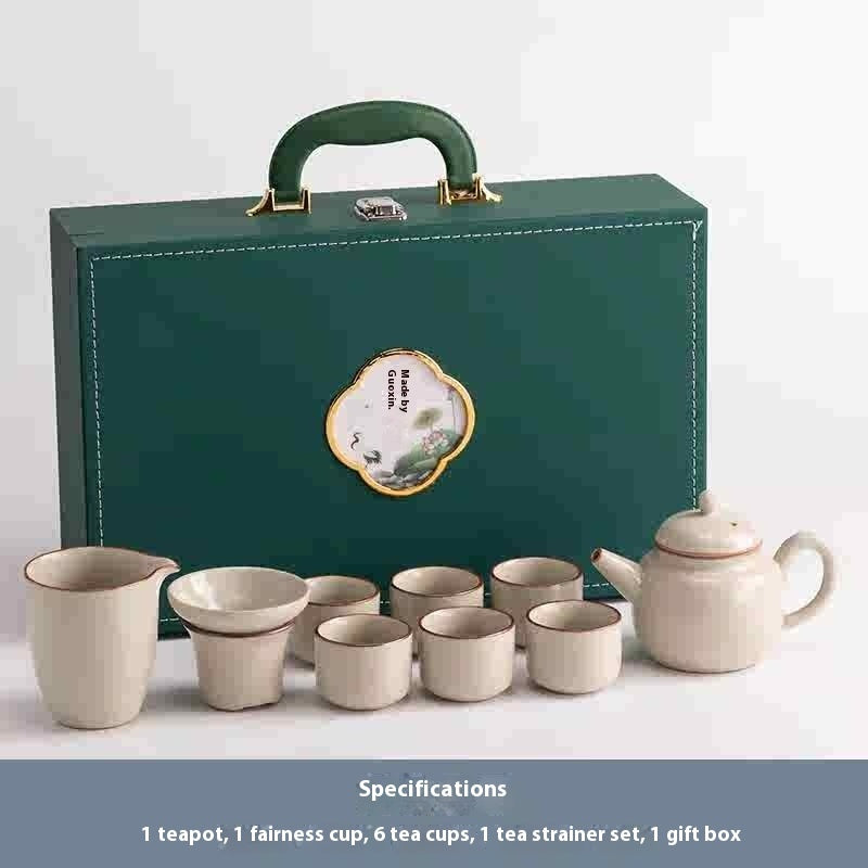Beige Ru Ware Xi Shi Pot Kung Fu Tea Set
