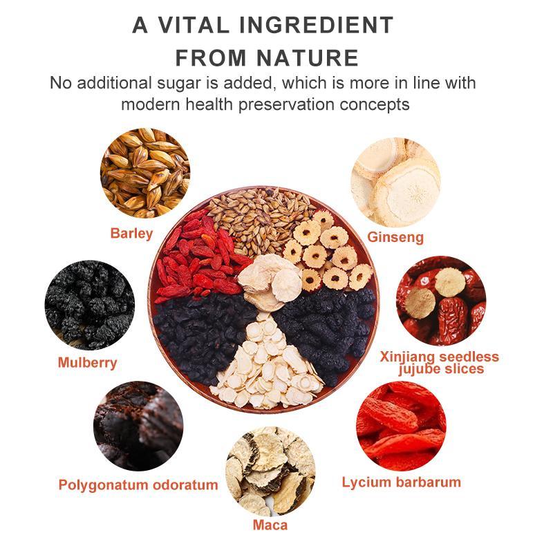 Wolfberry Herbal Tea, Kidney Tea Formula, Ginseng Six Treasure Tea, Liver And Kidney Support Tea, Pure Chinese Herbal Medicine Five Treasures Tea 1box 20 Pcs