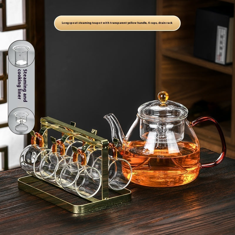 Glass Tea Steaming Pot Household High Temperature Resistant Thickened Steam Tea Kettle Electric Ceramic Stove Tea Cooker