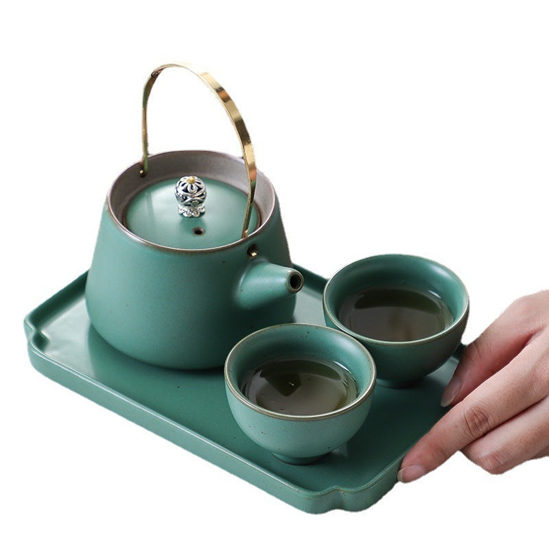 Tea Set Japanese Style Stoneware Tea Cup And Pot Small Set