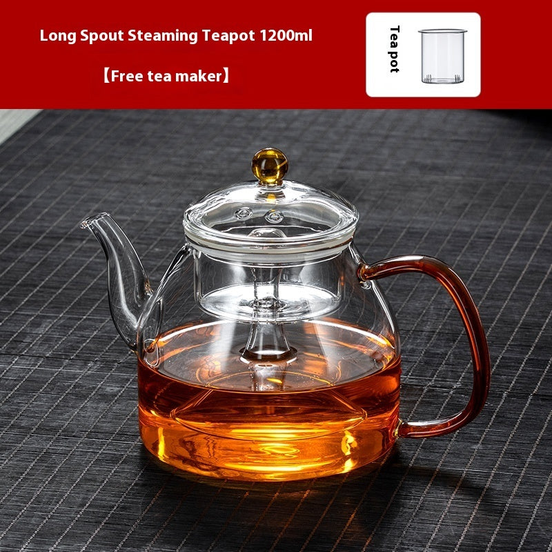 Glass Tea Steaming Pot Household High Temperature Resistant Thickened Steam Tea Kettle Electric Ceramic Stove Tea Cooker