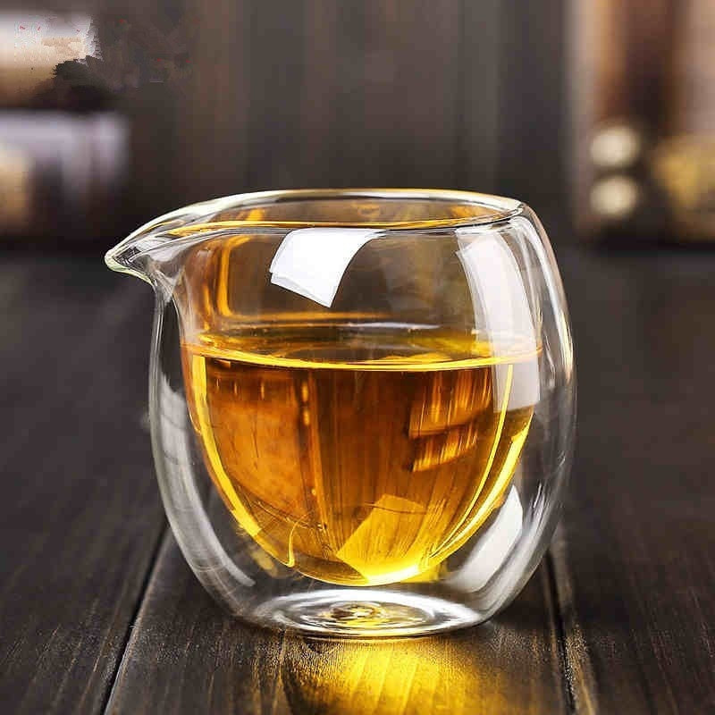 Double Layer Glass Cup Tea Serving Pot Fair Mug