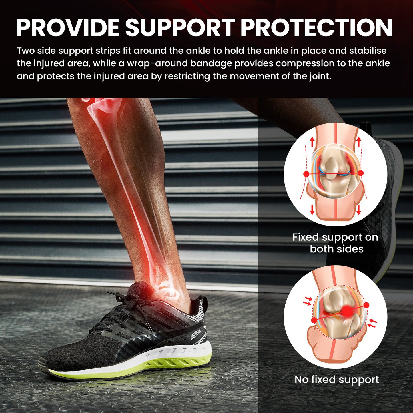 Ankle Fixed Brace Sprain Pulled Hamstring Rehabilitation Protective Gear