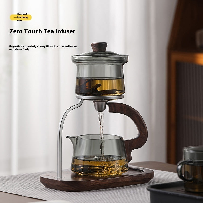 Lazy Tea Making Pot Glass Teapot Automatic Tea Set