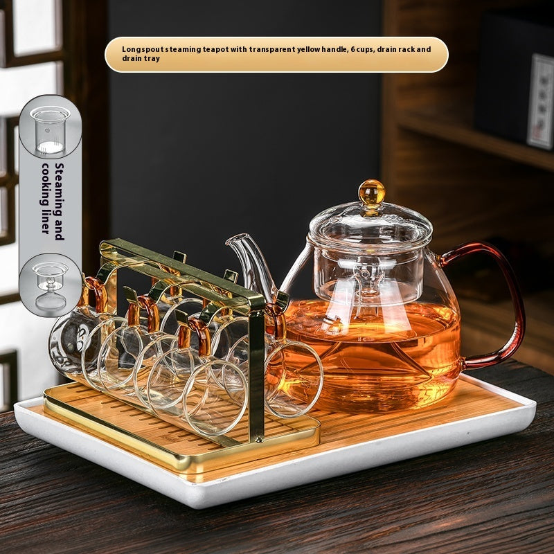 Glass Tea Steaming Pot Household High Temperature Resistant Thickened Steam Tea Kettle Electric Ceramic Stove Tea Cooker